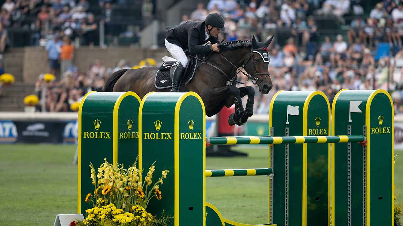 Kyle King (USA) riding Kayenne Z competing in the CPKC 'International' Grand Prix, presented by Rolex